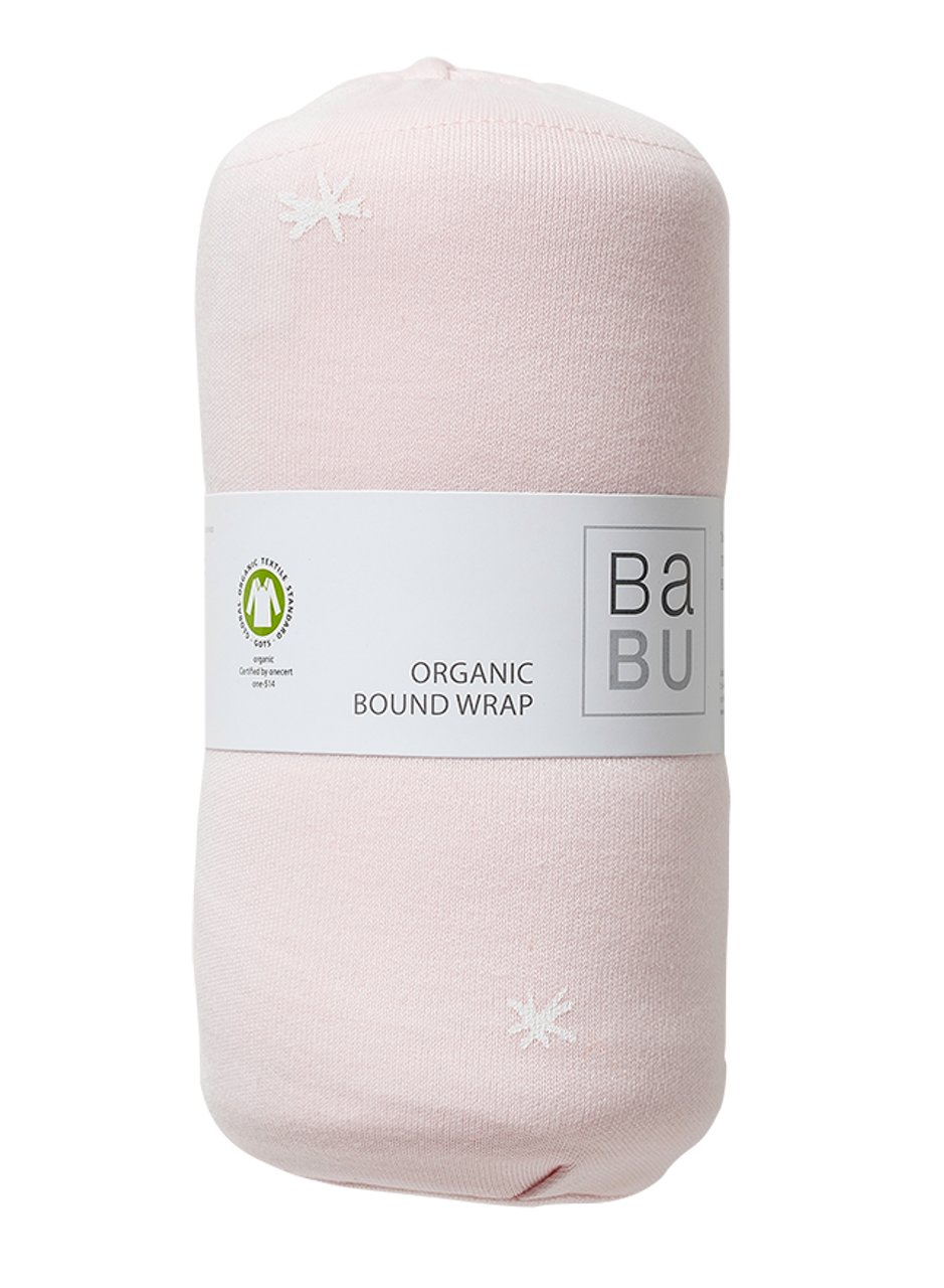 Organic Cotton Swaddle Wrap Shell Pink Star