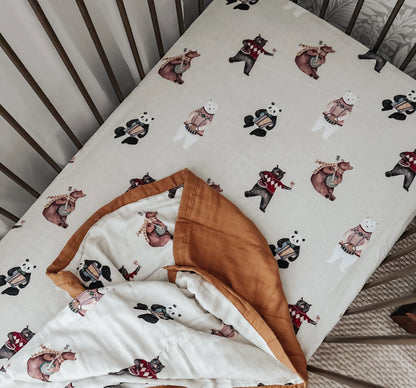 Musical Ted Fitted Cot Sheet